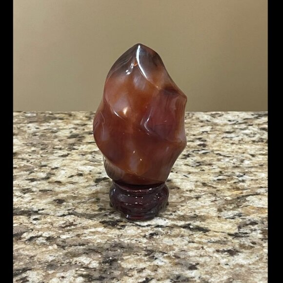 Polished Carnelian Flame Crystal - Picture 5 of 5